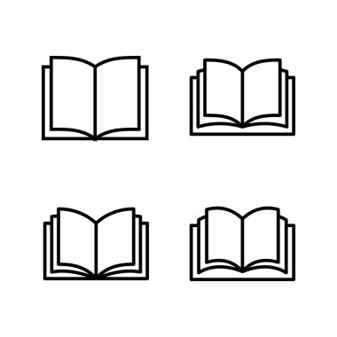 Kitap ikonu vektörü. Açık kitap işareti ve sembol. Kitap simgesi