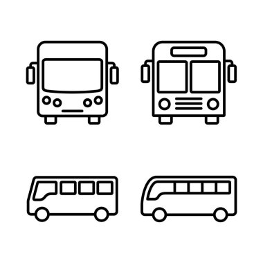 Otobüs simgesi vektörü. otobüs işareti ve sembol