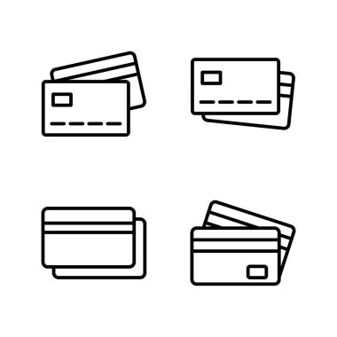 Kredi kartı ikon vektörü. Kredi kartı ödeme imzası ve sembolü