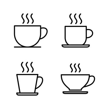 Kahve fincanı ikon vektörü. Kahve işareti ve sembol.