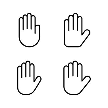 El simgesi vektörü. El işareti ve sembol. Avuç