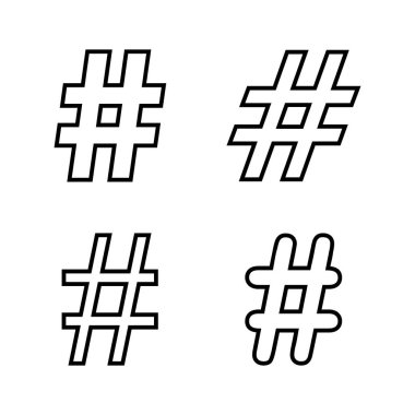 Etiket simgesi vektörü. hashtag işareti ve sembol