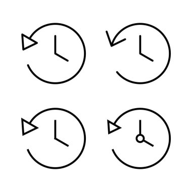 Tarih simgesi vektörü. Son olay geçmişi işareti ve simgesi