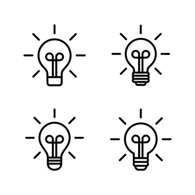 Lamba simgesi vektörü. Ampul işareti ve sembol. fikir sembolü.