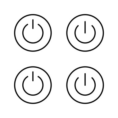 Güç simgesi vektörü. Güç Anahtarı işareti ve sembolü. Elektrik gücü.