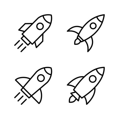 Roket ikon vektörü. Başlangıç işareti ve sembol. roket fırlatma simgesi