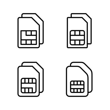 Sim kart simge vektörü. çift sim kart işareti ve sembol