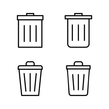 Çöp simgesi vektörü. Çöp kutusu simgesi. İşareti ve sembolü sil.