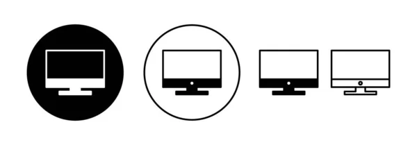 Computer Icon Vector Web Mobile App Computer Monitor Sign Symbol — Stockvector