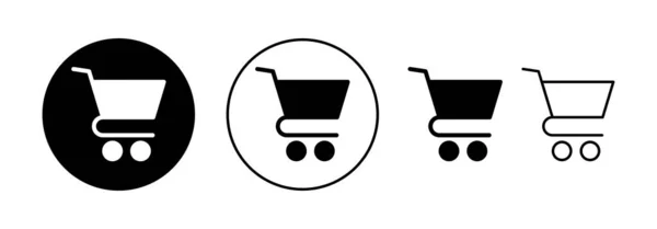 Webおよびモバイルアプリ用のショッピングアイコンベクトル ショッピングカートの記号と記号 トロリーアイコン — ストックベクタ