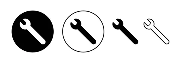 Wektor Klucza Aplikacji Webowej Mobilnej Ikona Naprawy Znak Narzędzi Symbol — Wektor stockowy