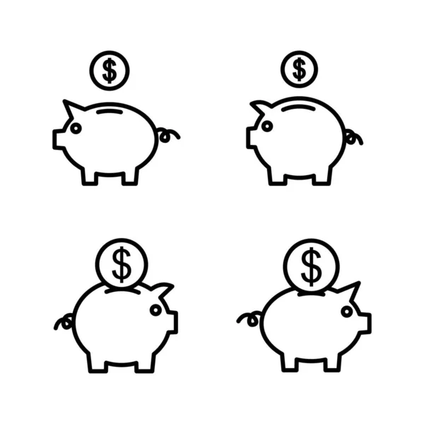 Piggy Bank Icon Vector Piggy Money Sign Symbol — Stock Vector