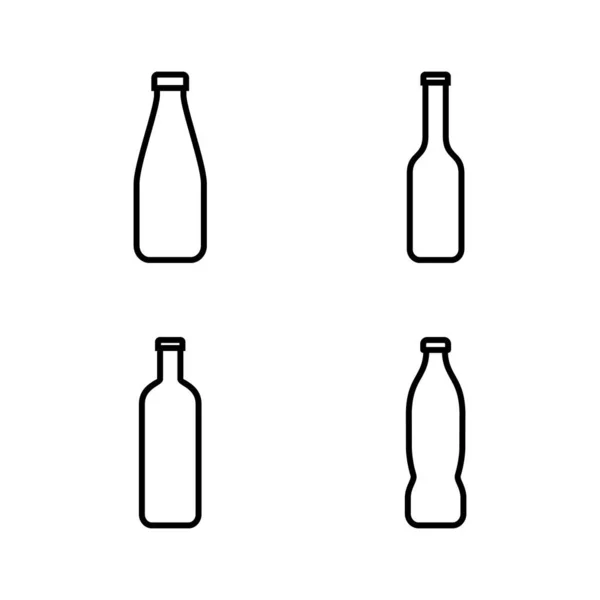 Icono Botella Vector Signo Símbolo Botella — Vector de stock