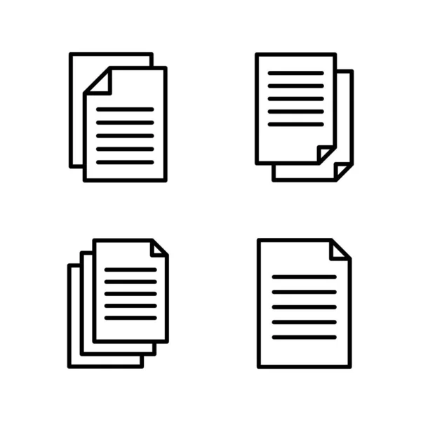 Vettore Icona Documento Segno Simbolo Carta Icona File — Vettoriale Stock