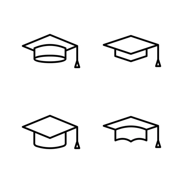 Bildungssymbolvektor Graduiertenmütze Zeichen Und Symbol Abschluss Studenten Obergrenze — Stockvektor