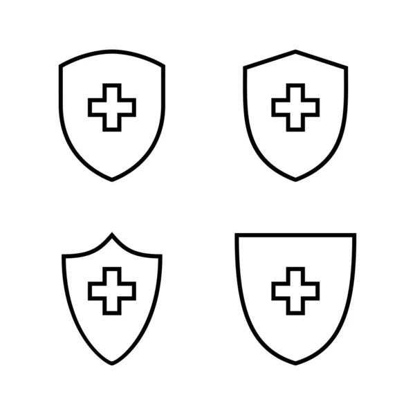 Icône Assurance Maladie Vecteur Signature Symbole Document Médical Assurance — Image vectorielle