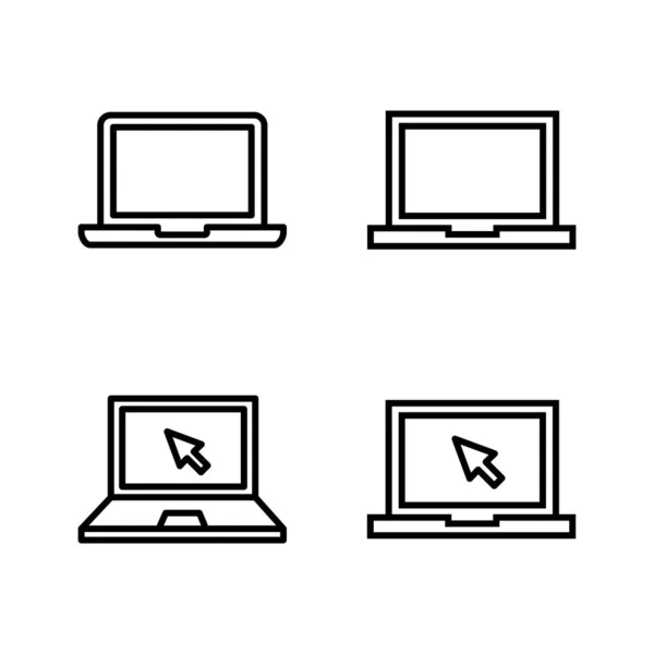 Vettore Icona Portatile Segno Simbolo Del Computer — Vettoriale Stock