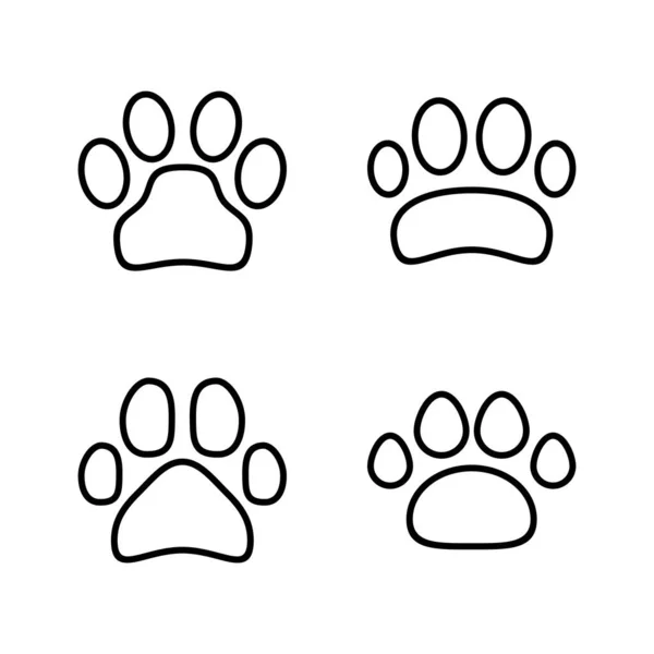爪子图标向量 爪子印刷标志和符号 狗或猫爪 — 图库矢量图片