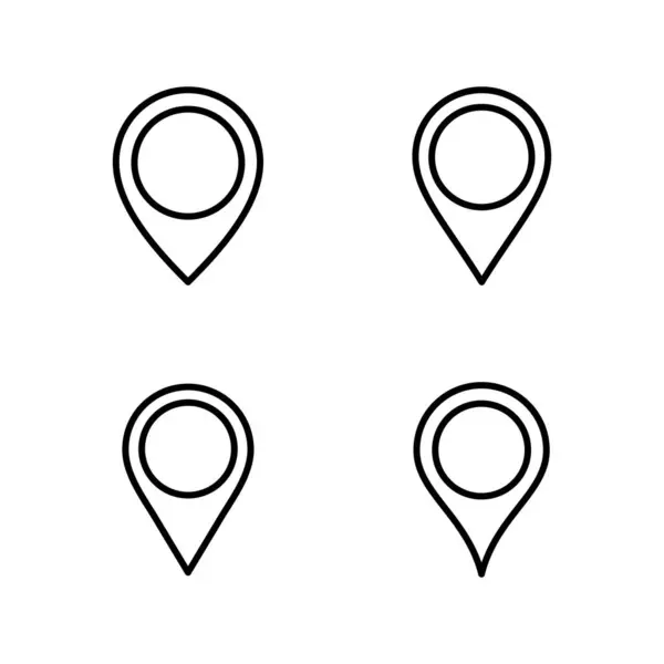 Pin Vector Icono Signo Ubicación Símbolo Icono Destino Pin Mapa — Vector de stock