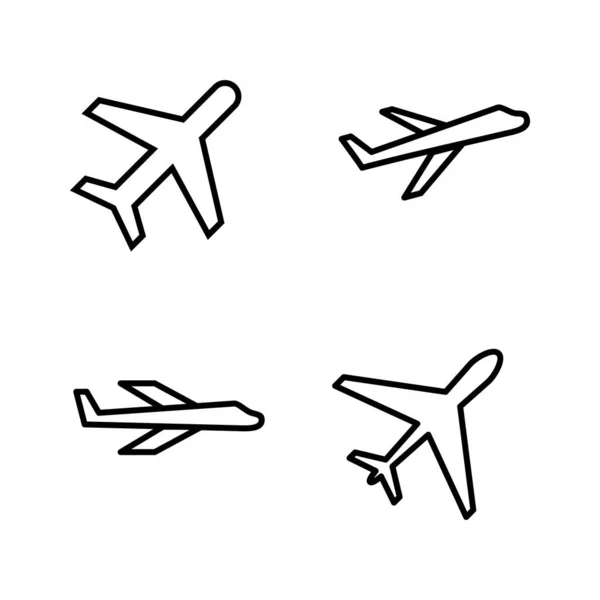 Vetor Ícone Avião Sinal Símbolo Avião Símbolo Transporte Aéreo Sinal — Vetor de Stock