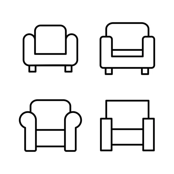 Диван Иконка Вектор Знак Дивана Символ Значок Мебели — стоковый вектор