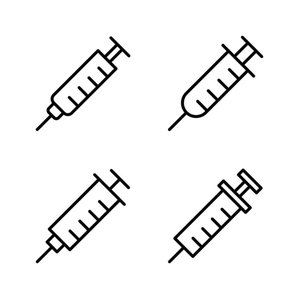 Vektor Ikony Stříkačky Ikona Injekční Značky Symbol Vaccine — Stockový vektor
