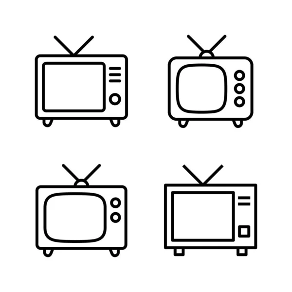 Vector Icono Signo Símbolo Televisión — Vector de stock