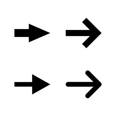 Ok simgesi vektörü. Web tasarımı için ok işareti ve sembol.