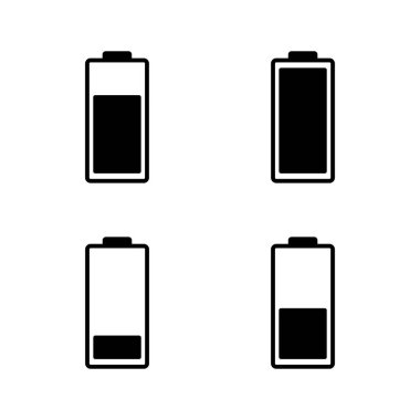 Batarya ikon vektörü. Şarj işareti. pil şarj seviyesi