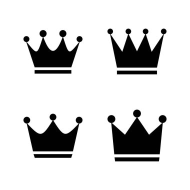 Crown ikon vektörü. taç işareti ve sembol