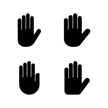 El simgesi vektörü. El işareti ve sembol. Avuç