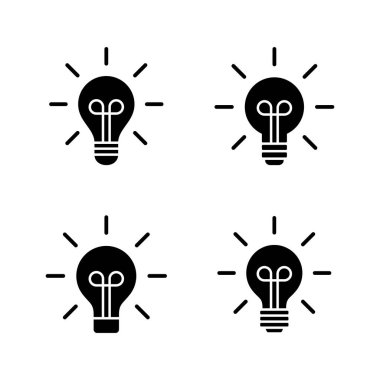 Lamba simgesi vektörü. Ampul işareti ve sembol. fikir sembolü.