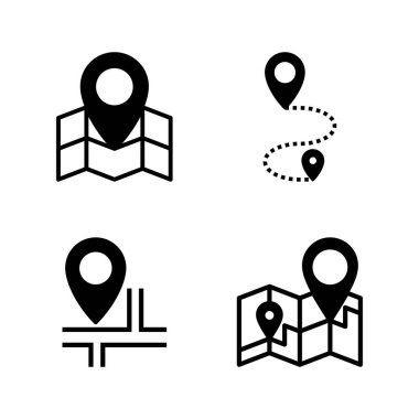 Haritalar ve simge vektörü. konum işareti ve sembol. coğrafi konum, imleç simgesi.