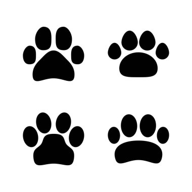 Pençe simgesi vektörü. Pençe izi ve sembol. köpek ya da kedi pençesi