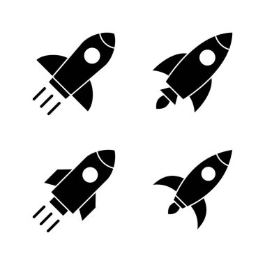 Roket ikon vektörü. Başlangıç işareti ve sembol. roket fırlatma simgesi