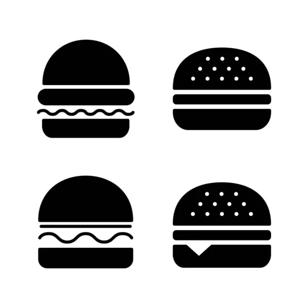 Burger Ikon Vektor Hamburgerskylt Och Symbol Hamburgare — Stock vektor