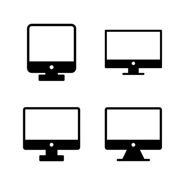 Vettore Icona Del Computer Segno Simbolo Del Monitor Del Computer — Vettoriale Stock