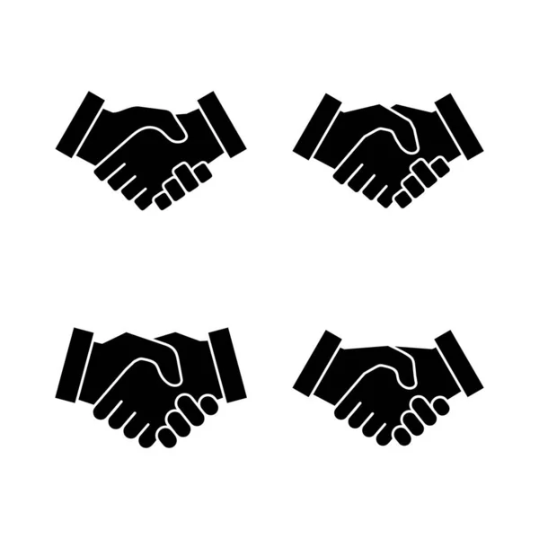 Ikona Uścisku Dłoni Firmowy Znak Uścisku Dłoni Symbol Umowa Kontaktowa — Wektor stockowy