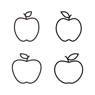 Elma ikonu vektörü. Web tasarımı için elma işareti ve semboller.