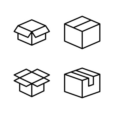 Kutu simgesi vektörü. kutu işareti ve sembol, paket, paket