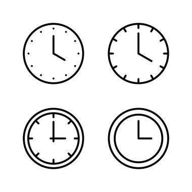 Saat simgesi vektörü. Zaman işareti ve sembol. saat simgesi