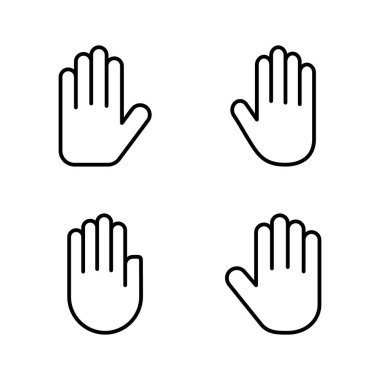 El simgesi vektörü. El işareti ve sembol. Avuç