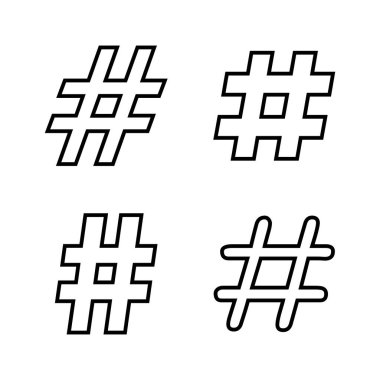 Etiket simgesi vektörü. hashtag işareti ve sembol