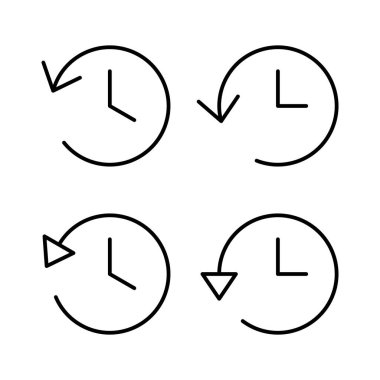 Tarih simgesi vektörü. Son olay geçmişi işareti ve simgesi