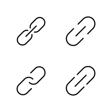 Bağlantı simgesi vektörü. Hiper bağlantı zinciri işareti ve sembolü