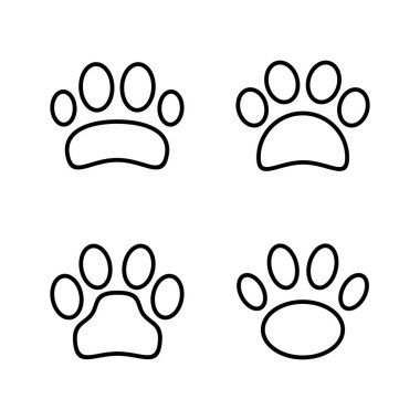 Pençe simgesi vektörü. Pençe izi ve sembol. köpek ya da kedi pençesi