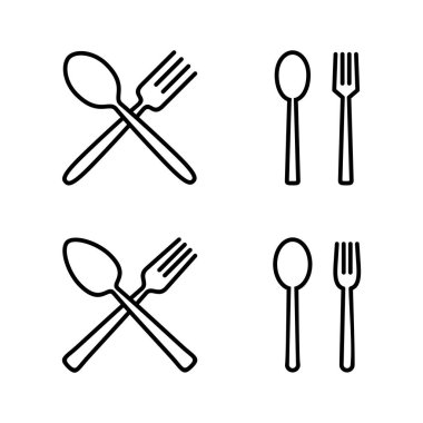 kaşık ve çatal ikon vektörü. kaşık, çatal ve bıçak ikonu vektörü. Restoran işareti ve sembolü
