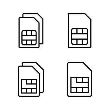 Sim kart simge vektörü. çift sim kart işareti ve sembol