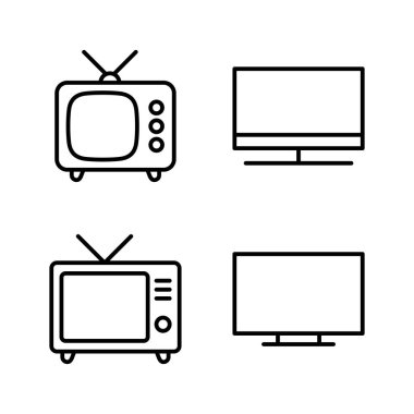 Televizyon ikonu vektörü. televizyon işareti ve sembol