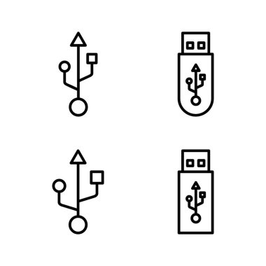 Usb simge vektörü. Flaş disk işareti ve sembol. Flash disk işareti.